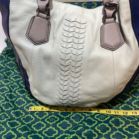 orYANY Braided Genuine Leather Tote Shopper Shoulder Handbag Grey Blue - Picture 13 of 16